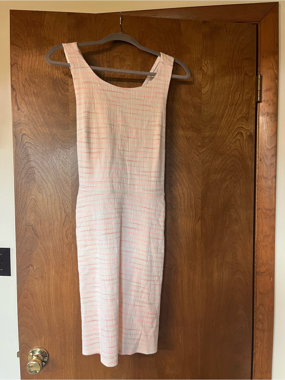 Sweet Sleeveless Pink-White Dress w pockets